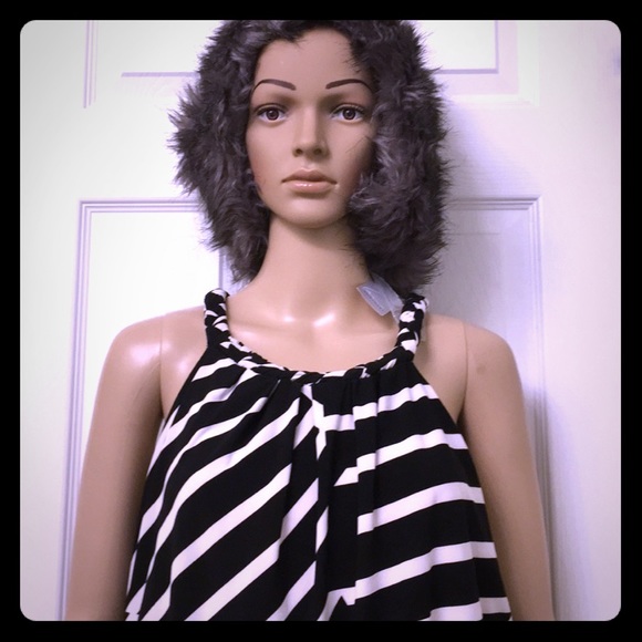 π₯NWT Lane Bryant Halter Neck Stripe Maxi Dress:1X - Picture 3 of 7